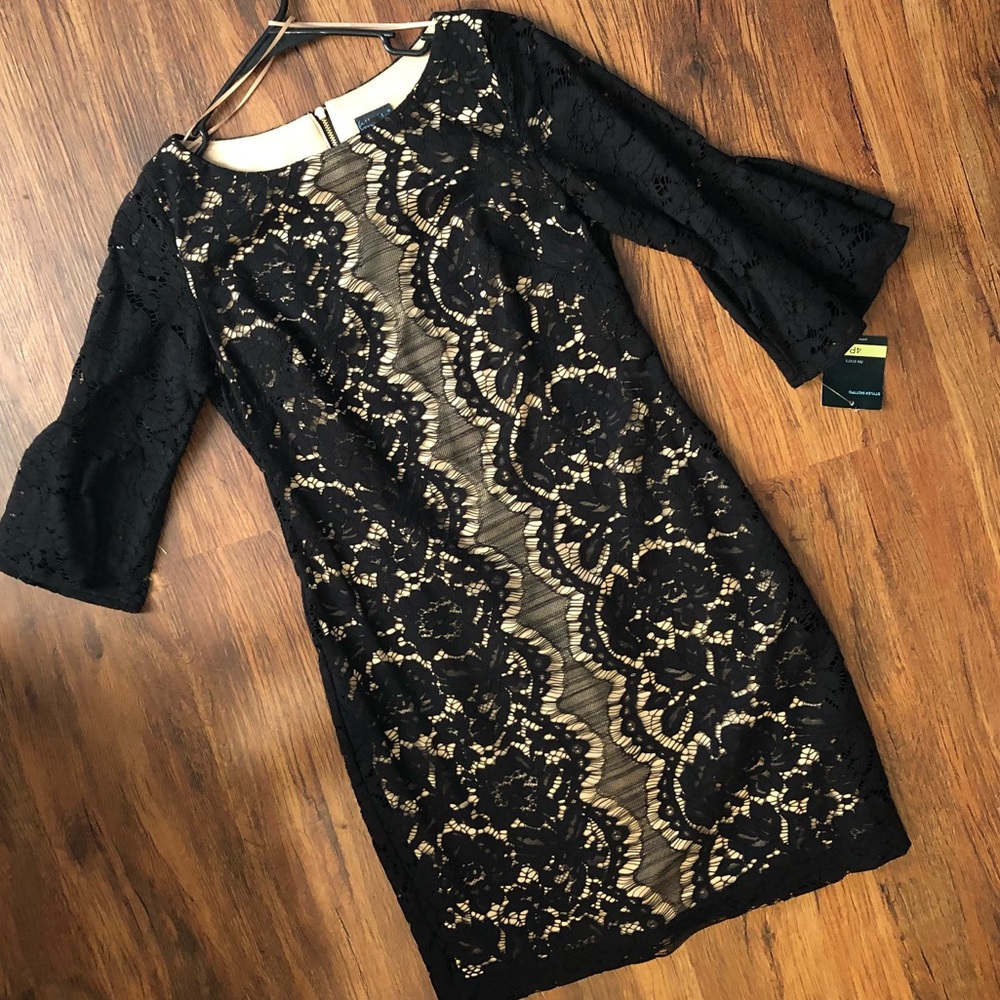 Black & nude shift dress